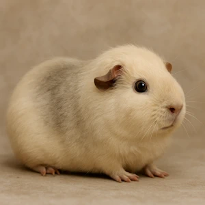 cremefarbenes Meerschweinchen mit Dunkelschleier