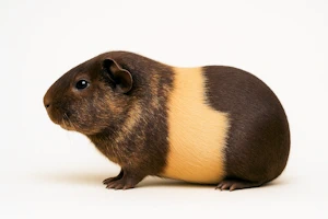 Meerschweinchen Harlekin-Schokolade, Profilansicht