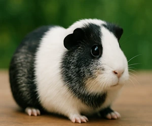 Meerschweinchen in Magpie-schwarz