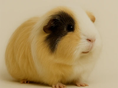 Meerschweinchen sepia buff weiss, heller Hintergrund