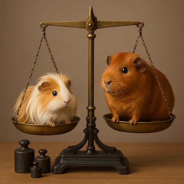 Waage mit Meerschweinchen ki generiert